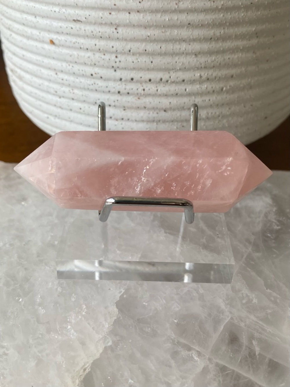Rose Quartz Double-Terminated Crystal Point